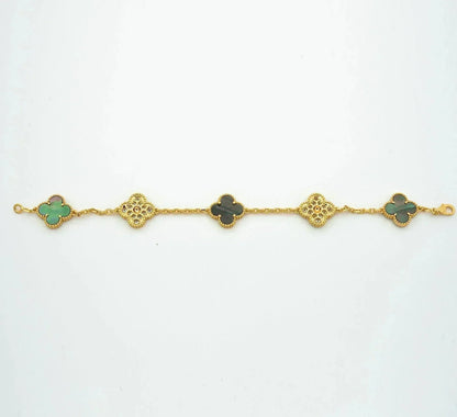[Eternal Jewelry] CLOVER 5 MOTIF GRAY MOP BRACELET COLLECTION