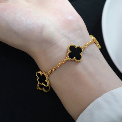 [Eternal Jewelry] CLOVER 5 MOTIF ONYXS BRACELET COLLECTION