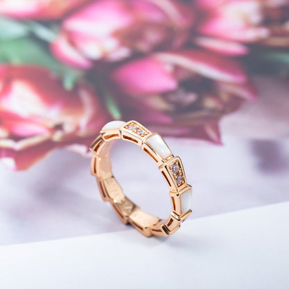 [Eternal Jewelry]SERPENTI RING PINK GOLD DIAMOND MOP 3MM