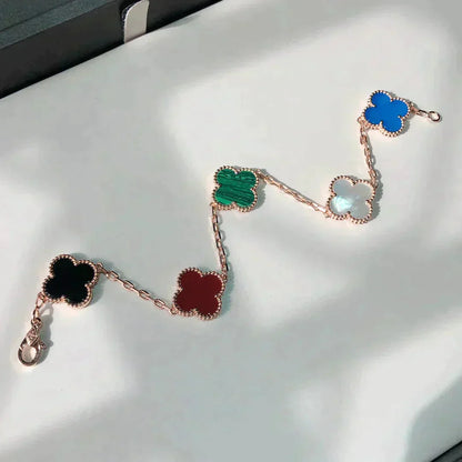 [Eternal Jewelry]CLOVER 5 MOTIFS MULTICOLOR BRACELET