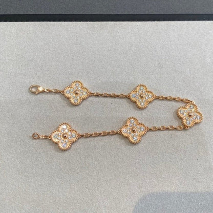 [Eternal Jewelry] CLOVER 5 MOTIF FULL DIAMOND BRACELET COLLECTION