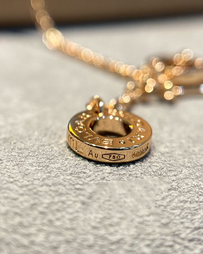 [Eternal Jewelry]DREAM MOP DIAMOND PAVED PINK GOLD NECKLACE