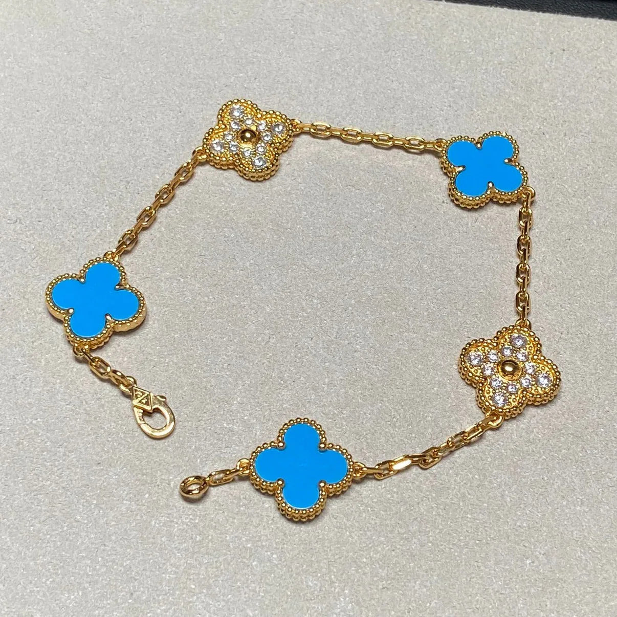 [Eternal Jewelry] CLOVER 5 MOTIF BLUE AGATE BRACELET COLLECTION