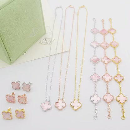 [Eternal Jewelry]Clover Mini Pink Earrings