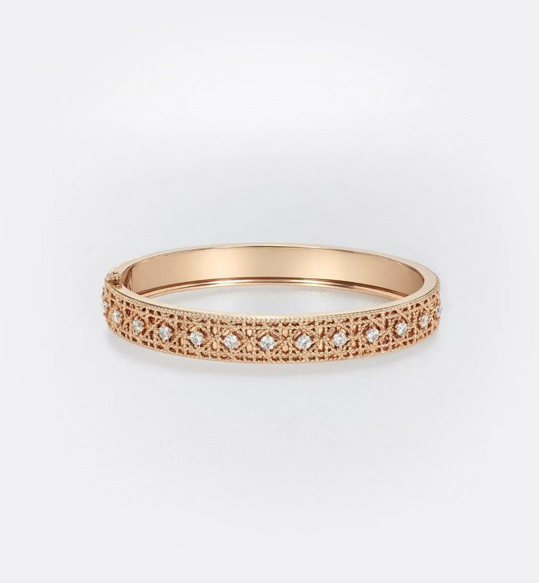 [Eternal jewelry]2026 WOVEN-PATTERN BRACELET SET WITH FULL DIAMOND INLAY THREE-COLORS