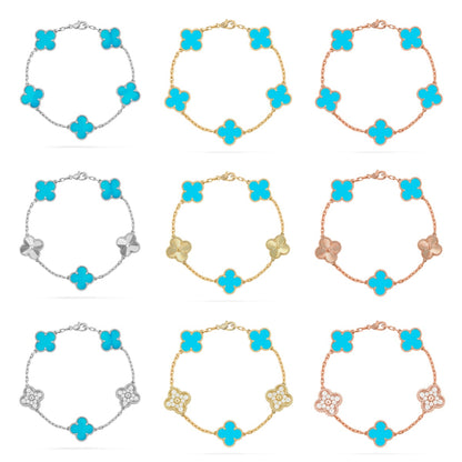 [Eternal Jewelry] CLOVER 5 MOTIF TURQUOISE BRACELET COLLECTION
