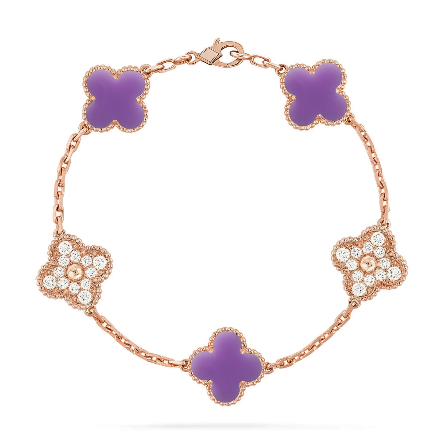 [Eternal Jewelry]CLOVER 5 MOTIF LIGHT PURPLE BRACELET COLLECTION