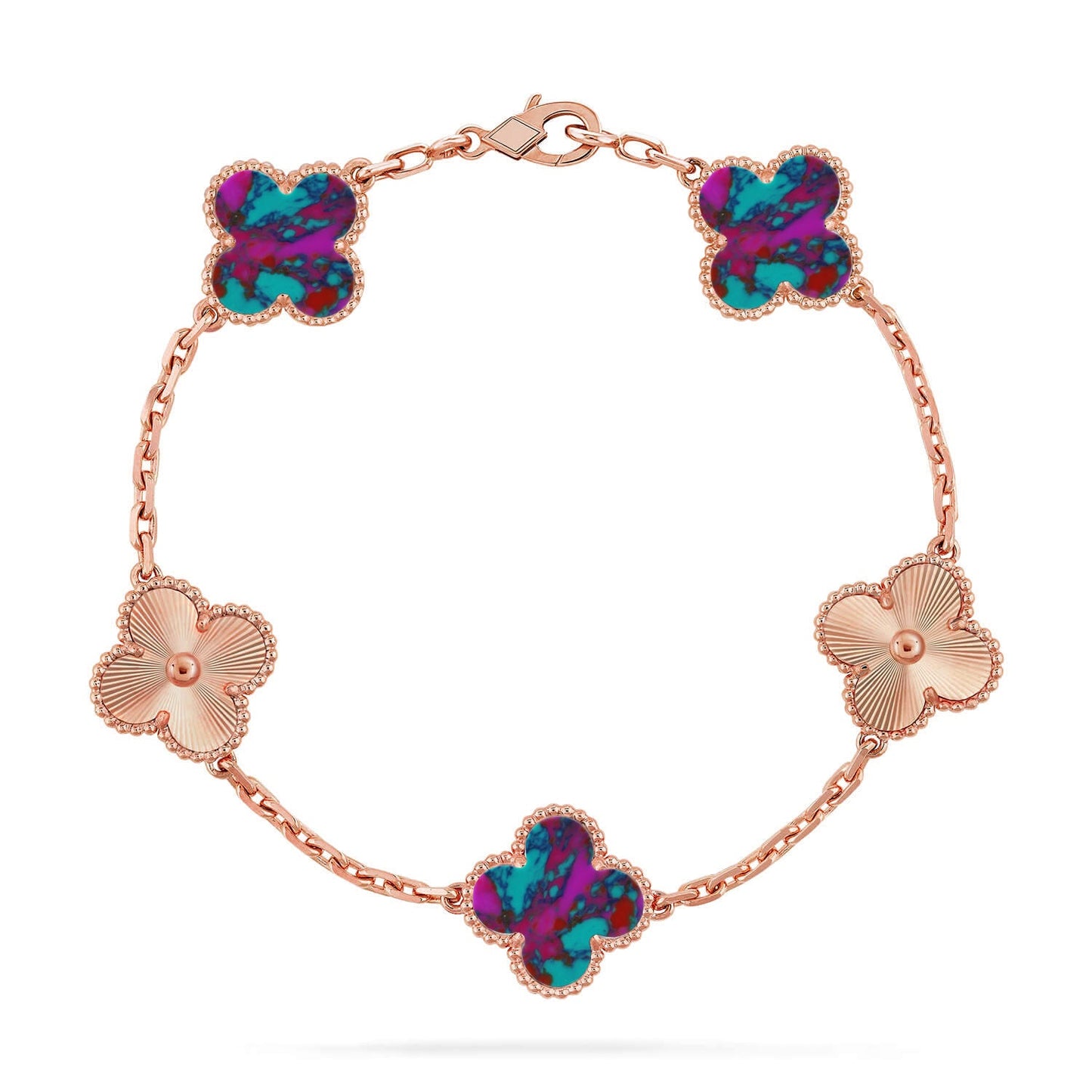 [Eternal Jewelry]CLOVER 5 MOTIF COLOR GEMSTONES BRACELET COLLECTION