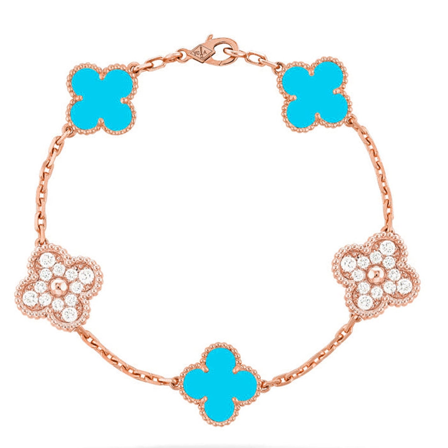 [Eternal Jewelry] CLOVER 5 MOTIF TURQUOISE BRACELET COLLECTION