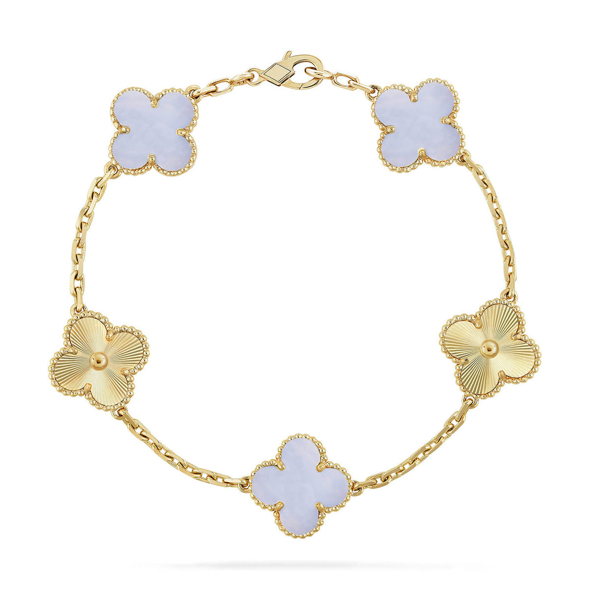 [Eternal Jewelry] CLOVER 5 MOTIF PURPLE CHALCEDONY BRACELET COLLECTION