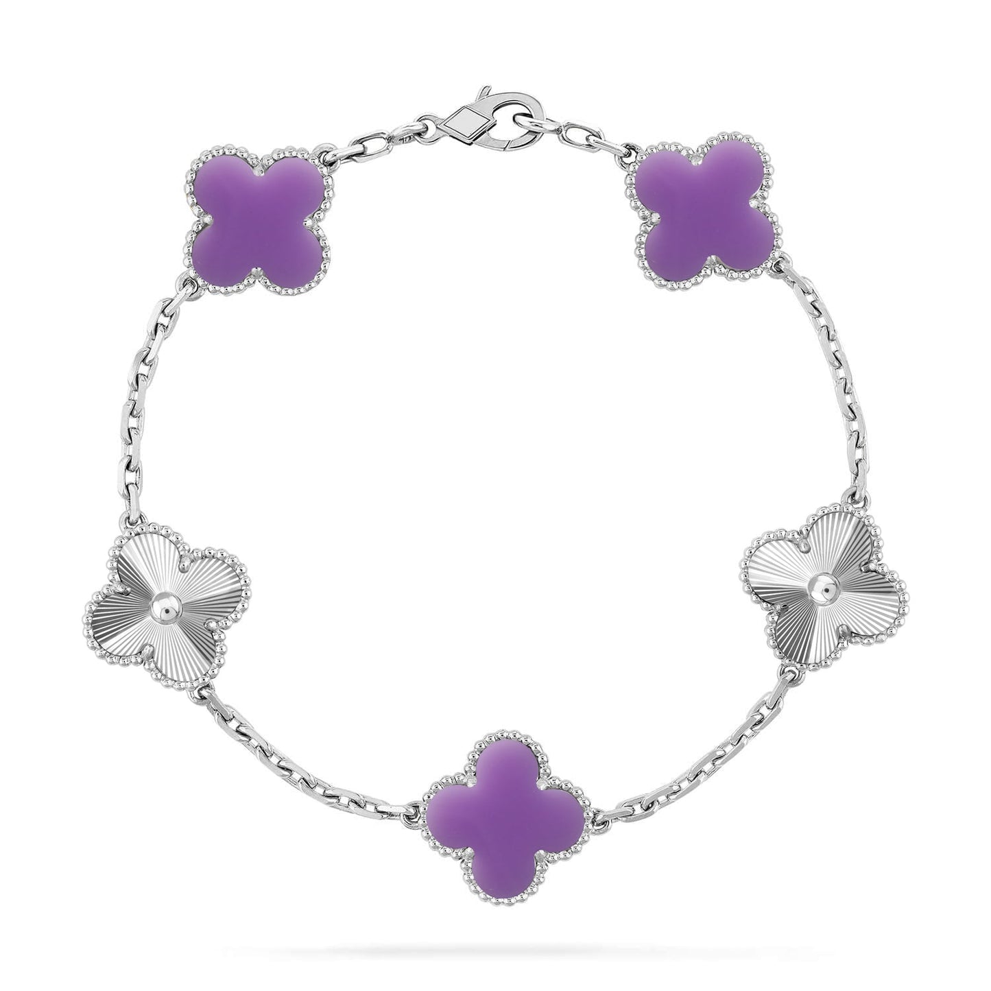 [Eternal Jewelry]CLOVER 5 MOTIF LIGHT PURPLE BRACELET COLLECTION