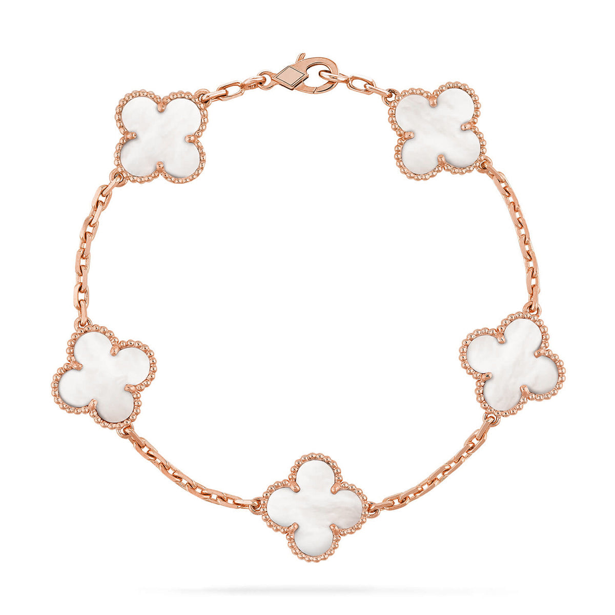 [Eternal Jewelry]CLOVER WHITE PEARL MOP 5 MOTIF BRACELET COLLECTION