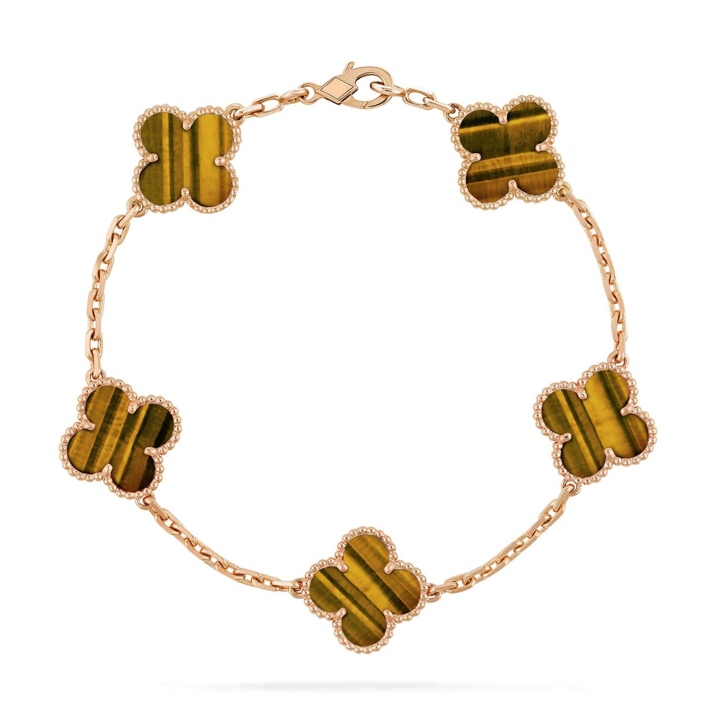 [Eternal Jewelry] CLOVER 5 MOTIFS TIGER EYE BRACELET COLLECTION