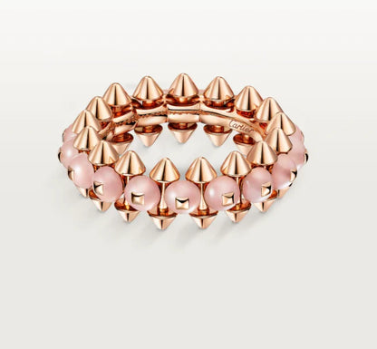 [Eternal Jewelry]CLASH ELEGANT ROSE GOLD RING FEATURING NATURAL AGATE