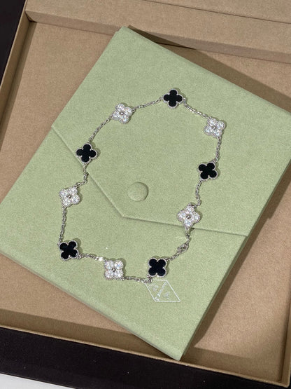 [Eternal Jewellery] Four-Leaf Clover Ten Elements Panda Diamond Silver Necklace
