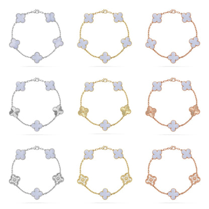 [Eternal Jewelry] CLOVER 5 MOTIF PURPLE CHALCEDONY BRACELET COLLECTION