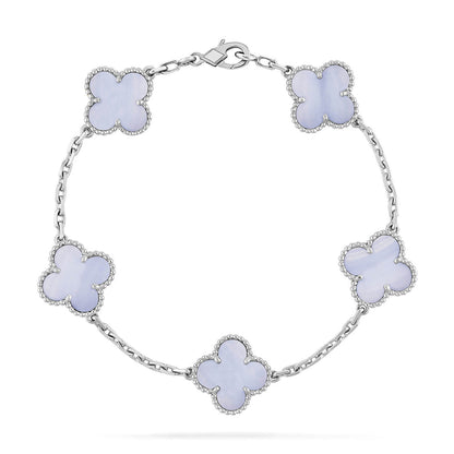 [Eternal Jewelry] CLOVER 5 MOTIF PURPLE CHALCEDONY BRACELET COLLECTION