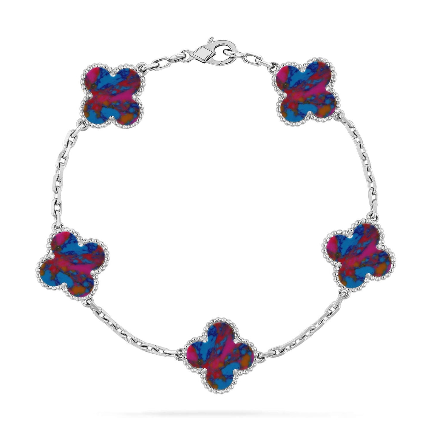 [Eternal Jewelry]CLOVER 5 MOTIF COLOR GEMSTONES BRACELET COLLECTION