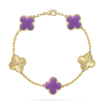 [Eternal Jewelry]CLOVER 5 MOTIF LIGHT PURPLE BRACELET COLLECTION