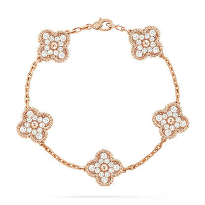 [Eternal Jewelry]CLOVER 5 MOTIFS  FULL DIAMOND BRACELET