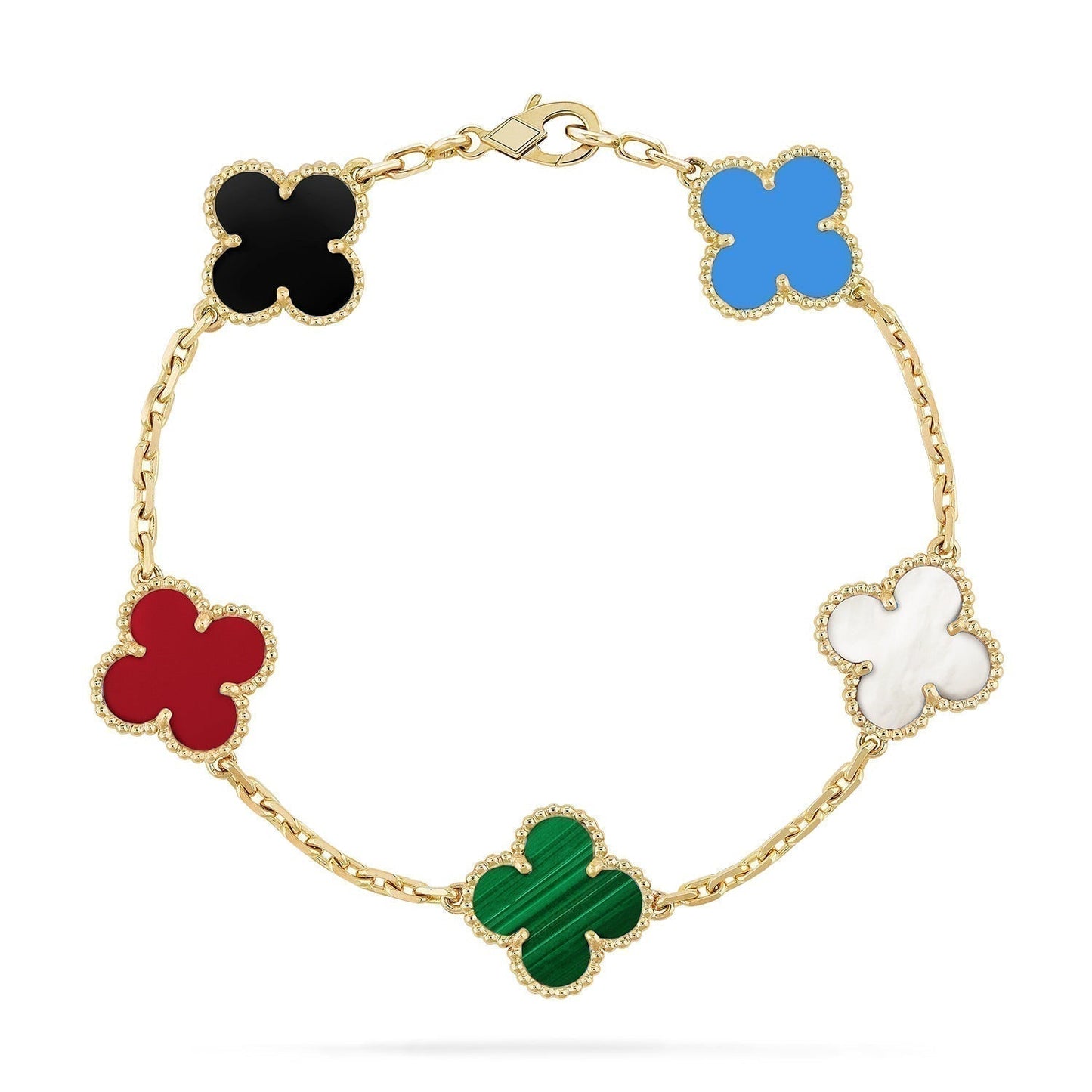 [Eternal Jewelry]CLOVER 5 MOTIFS MULTICOLOR BRACELET