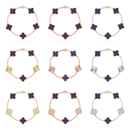 [Eternal Jewelry]CLOVER 5 MOTIF COLOR GEMSTONES BRACELET COLLECTION
