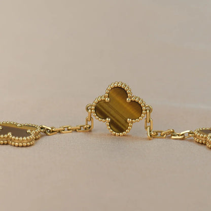 [Eternal Jewelry] CLOVER 5 MOTIFS TIGER EYE BRACELET COLLECTION