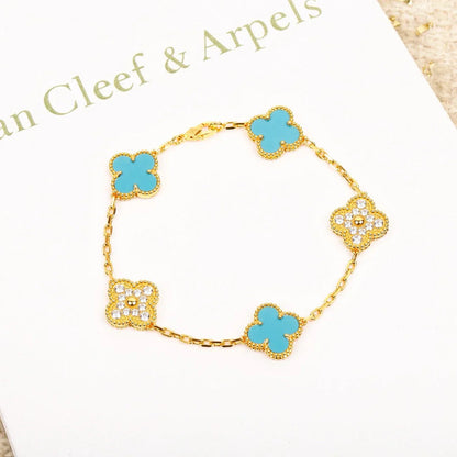 [Eternal Jewelry] CLOVER 5 MOTIF TURQUOISE BRACELET COLLECTION