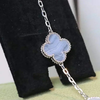 [Eternal Jewelry] CLOVER 5 MOTIF PURPLE CHALCEDONY BRACELET COLLECTION