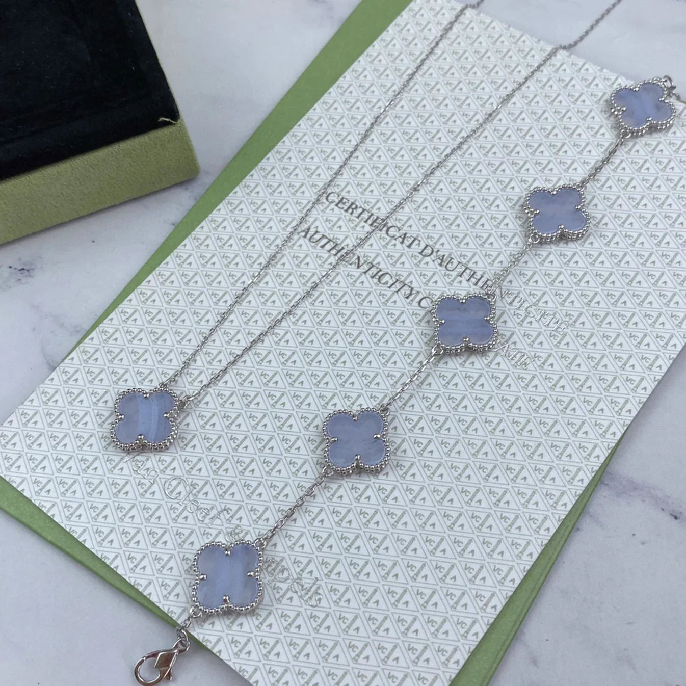 [Eternal Jewelry] CLOVER 5 MOTIF PURPLE CHALCEDONY BRACELET COLLECTION