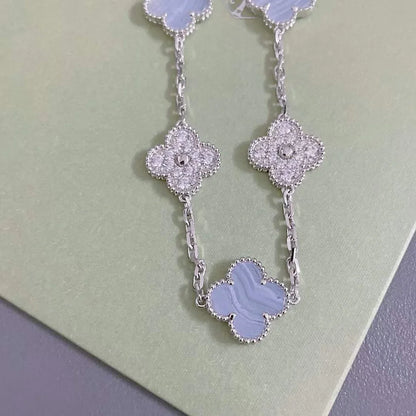 [Eternal Jewelry] CLOVER 5 MOTIF PURPLE CHALCEDONY BRACELET COLLECTION