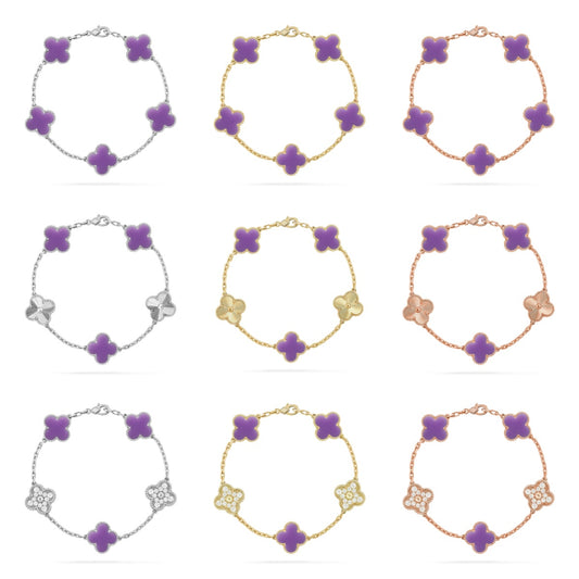 [Eternal Jewelry]CLOVER 5 MOTIF LIGHT PURPLE BRACELET COLLECTION