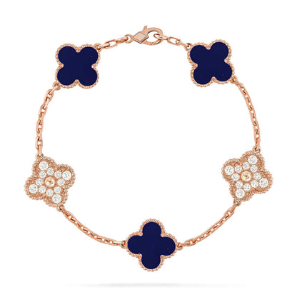 [Eternal Jewelry]CLOVER 5 MOTIF LAPIS LAZULI BRACELET COLLECTION