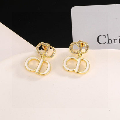 [Eternal Jewelry]Gold CD Letter Stud Earrings