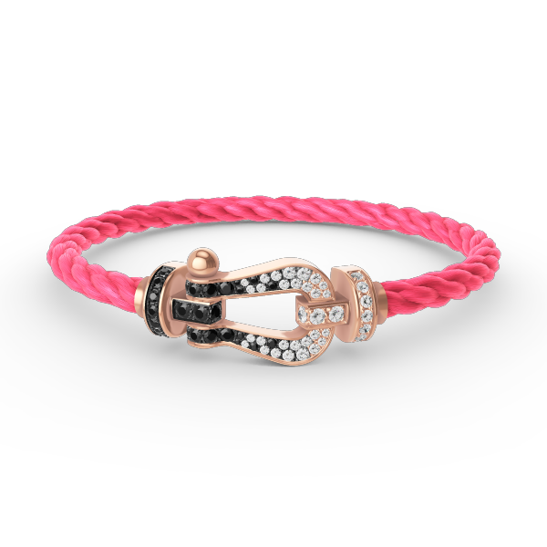 [Eternal Jewelry]FORCE LARGE HORSESHOE BLACK WHITE DIAMOND BRACELET ROSE GOLD