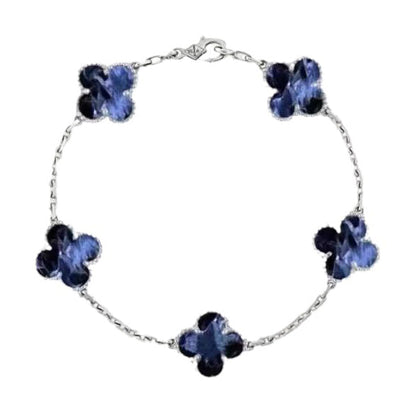 [Eternal Jewelry]CLOVER 5 MOTIF PIETERSITE SILVER BRACELET