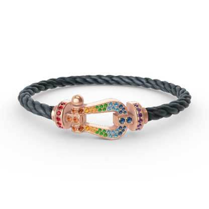 [Eternal Jewelry]FORCE LARGE HORSESHOE  COLORED DIAMOND BRACELET ROSE GOLD